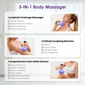 4-in-1 Cordless Body Sculpting Massager with Bio-Pulse Heat Red Light & Vibration - Thumbnail Image 3
