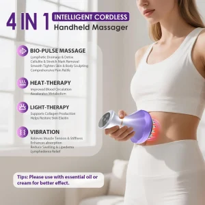 4-in-1 Cordless Body Sculpting Massager with Bio-Pulse Heat Red Light & Vibration - Thumbnail Image 2