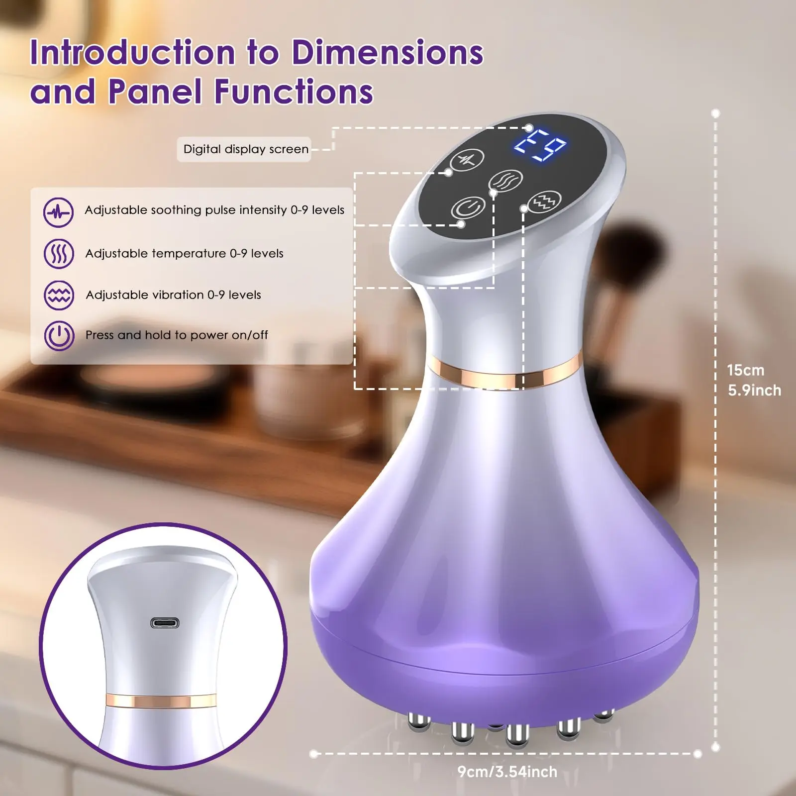 4-in-1 Cordless Body Sculpting Massager with Bio-Pulse Heat Red Light & Vibration - Image 5