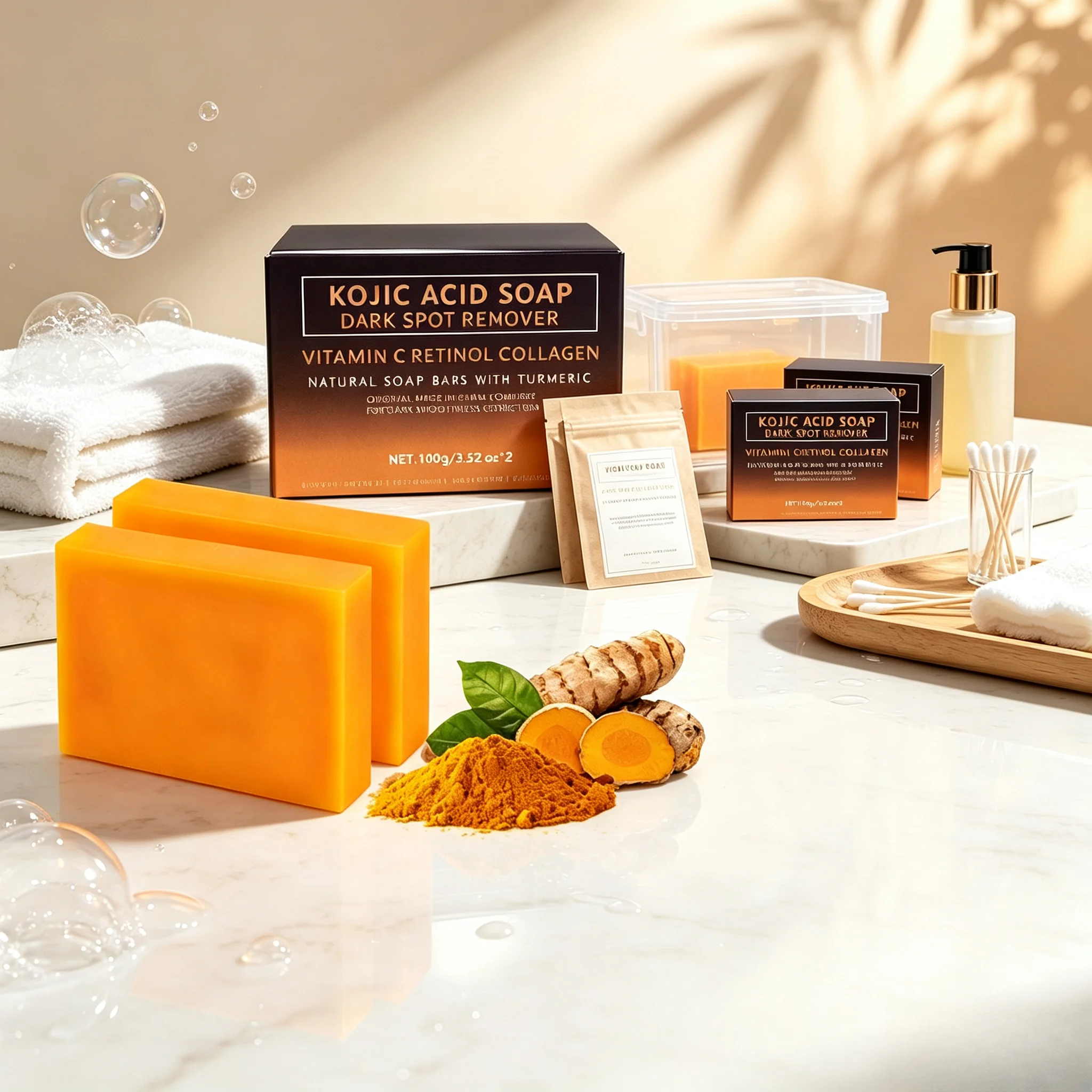 Lemon Turmeric Exfoliating Soap with Curcumin - Image 1