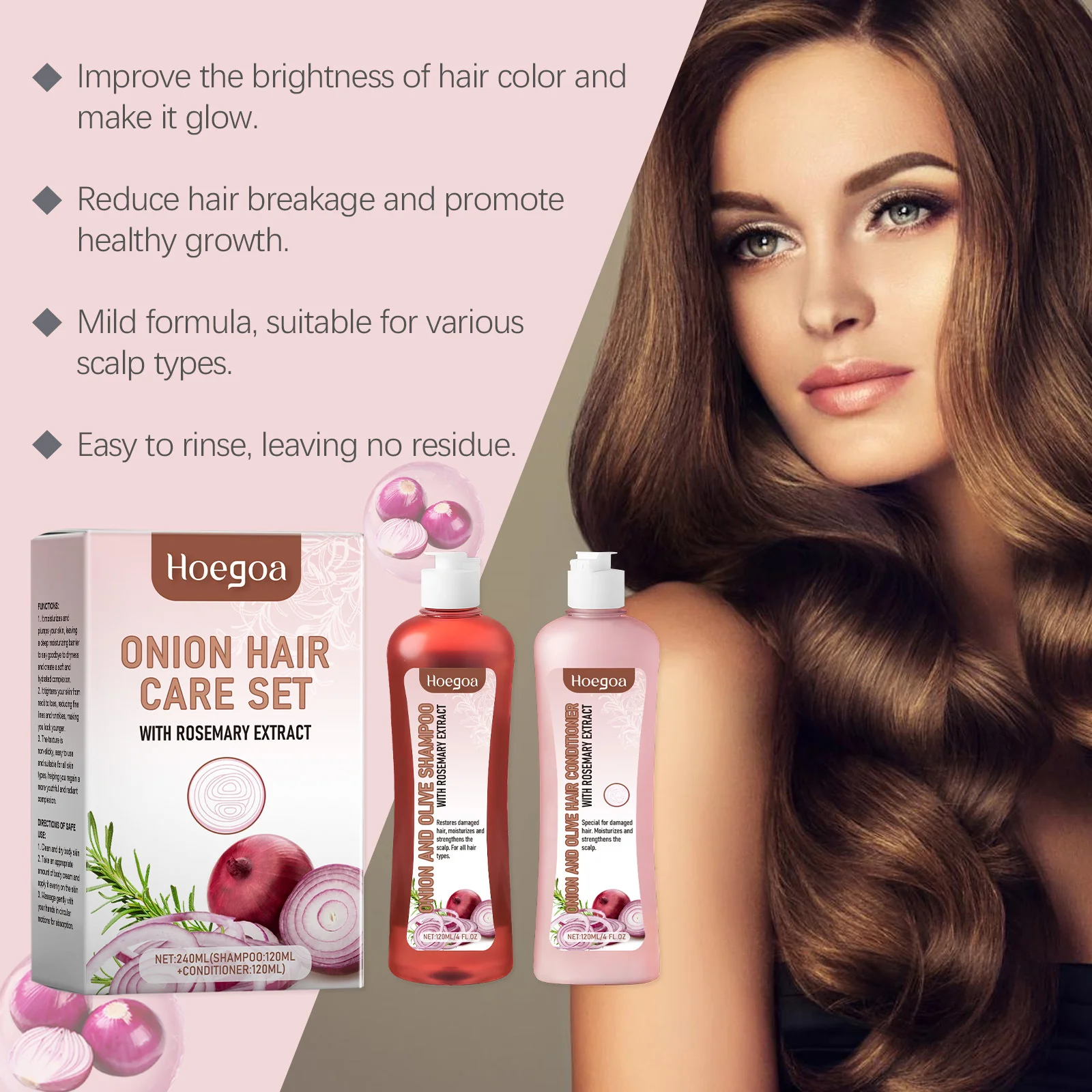 Onion Rosemary Shampoo For Hair Growth and Volumizing Hair Strengthen Conditioner - Image 6