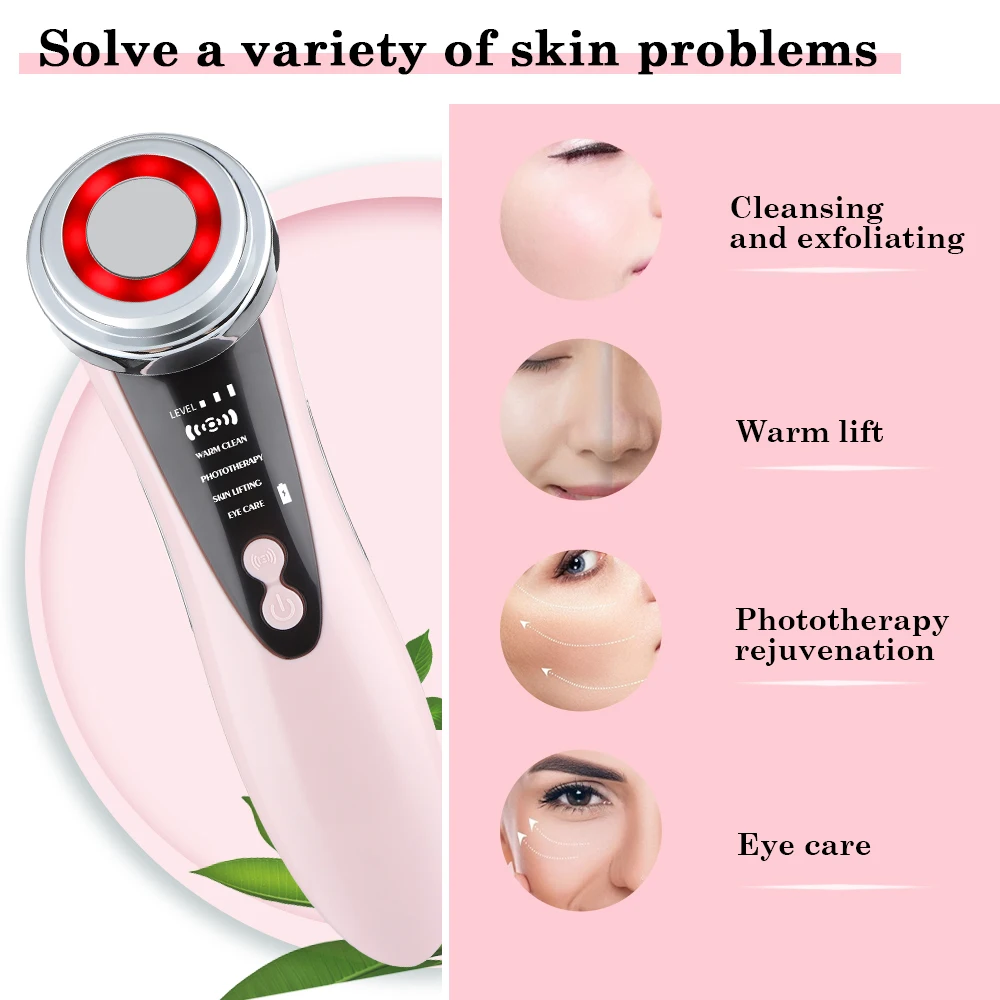 4 in 1 Facial Massager with Red & Blue Light Therapy - Image 5
