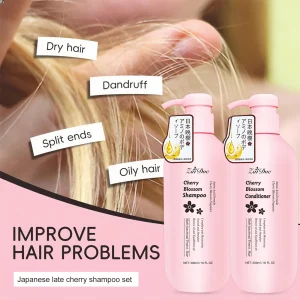 Cherry Blossom Shampoo and Conditioner Set for Smooth Silky Shine Repair to Dry/Damaged Hair - Thumbnail Image 5