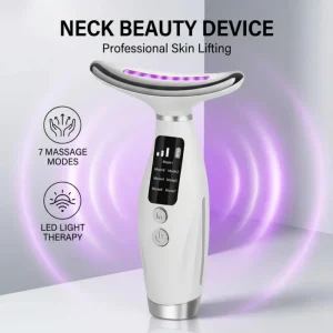Neck & Face Lifting Massager with 7 Colors Light LED Photon Therapy