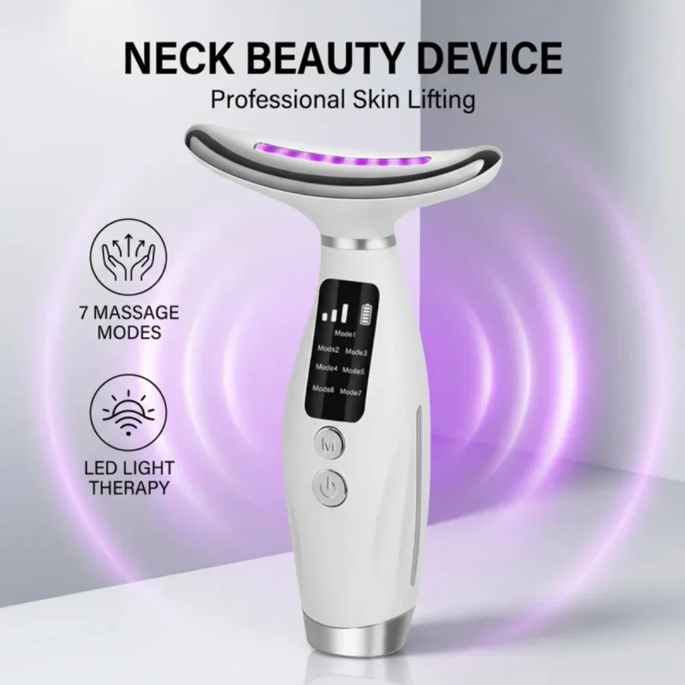 Neck & Face Lifting Massager with 7 Colors Light LED Photon Therapy - Image 1
