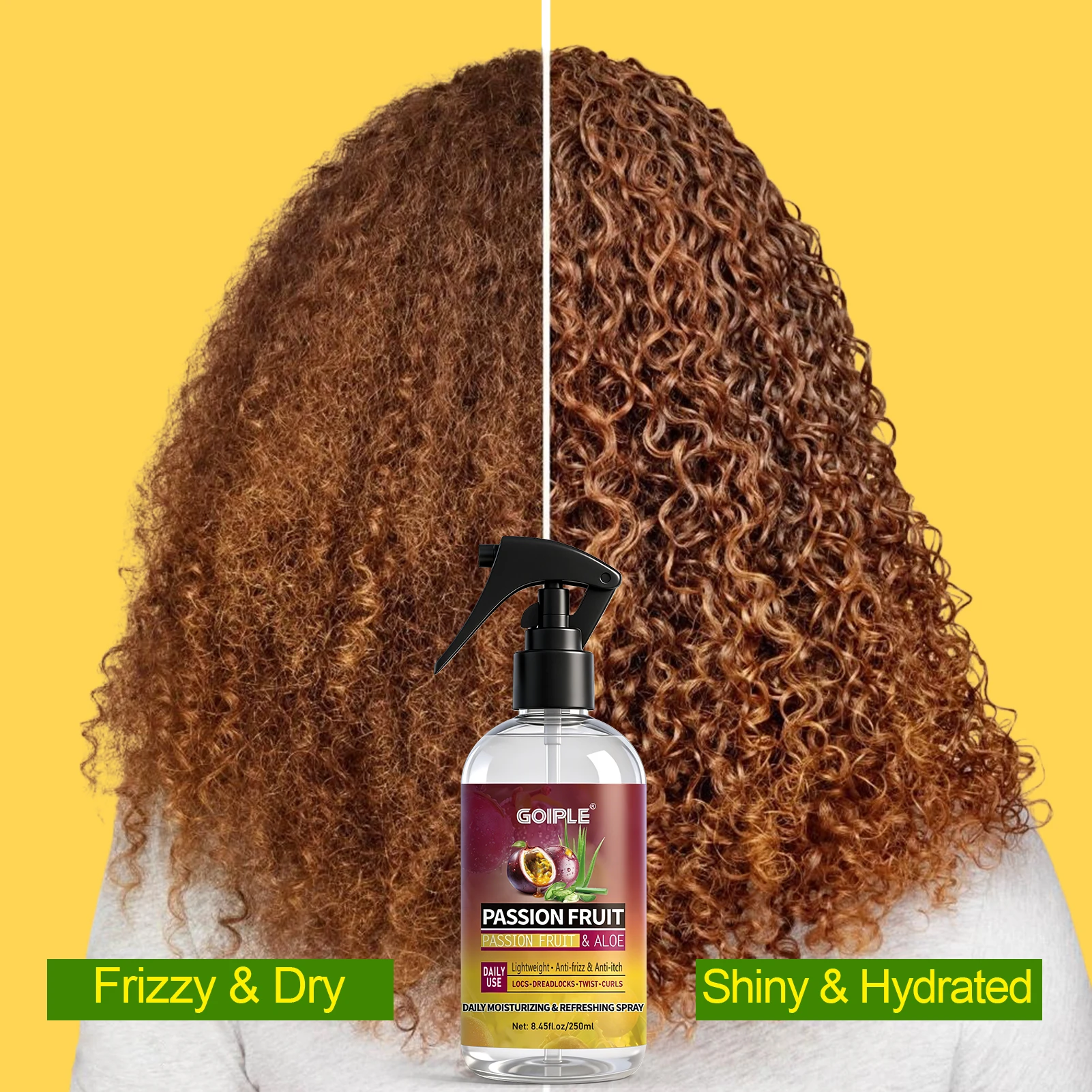 Passion Fruit No Rinse Leave In Hair Spray and Wooden Scalp Brush - Image 7