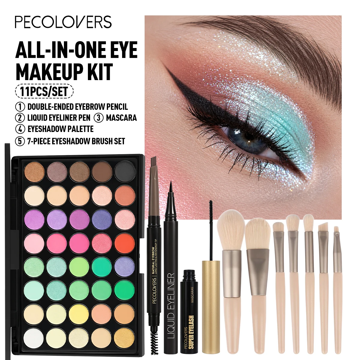11PCS All-in-One Eye & Brow Makeup Set - Image 6