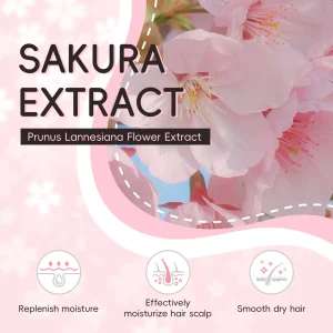 Cherry Blossom Shampoo and Conditioner Set for Smooth Silky Shine Repair to Dry/Damaged Hair - Thumbnail Image 4