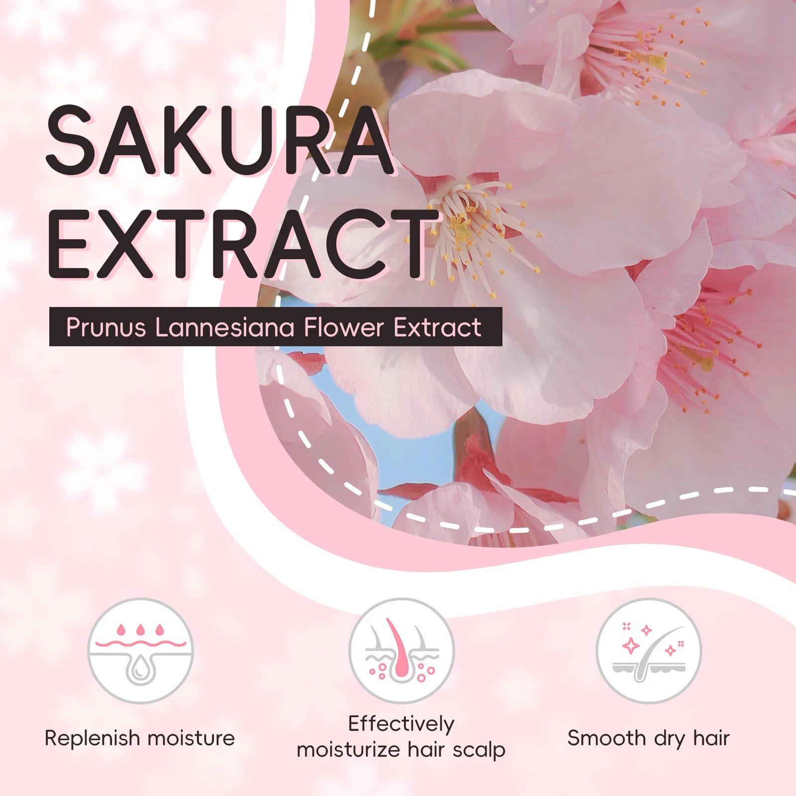 Cherry Blossom Shampoo and Conditioner Set for Smooth Silky Shine Repair to Dry/Damaged Hair - Image 4