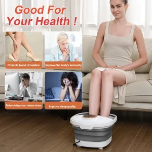 Collapsible Electric Foot Spa Massaging & Heat Soaker Tub with Remote Control - Thumbnail Image 4