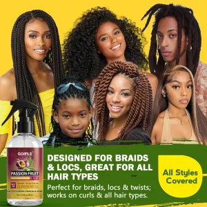 Passion Fruit No Rinse Leave In Hair Spray and Wooden Scalp Brush - Thumbnail Image 6