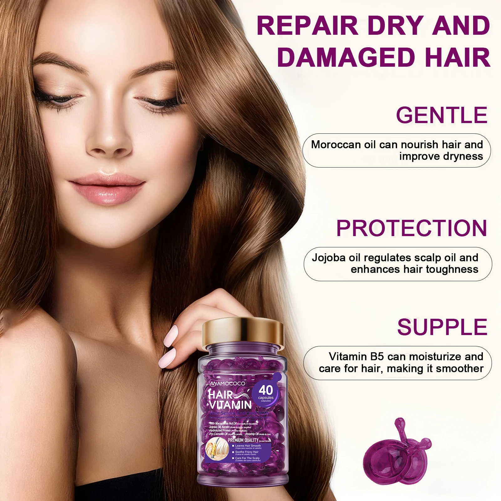 Moisturizing Hair Care Serum for Frizzy Dry Hair - Image 2