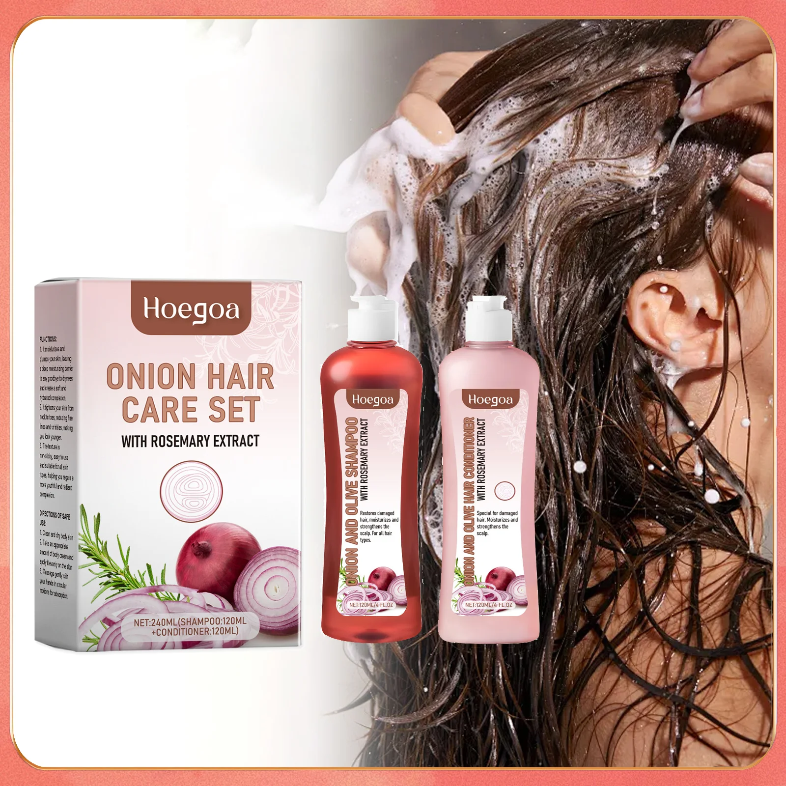 Onion Rosemary Shampoo For Hair Growth and Volumizing Hair Strengthen Conditioner - Image 1