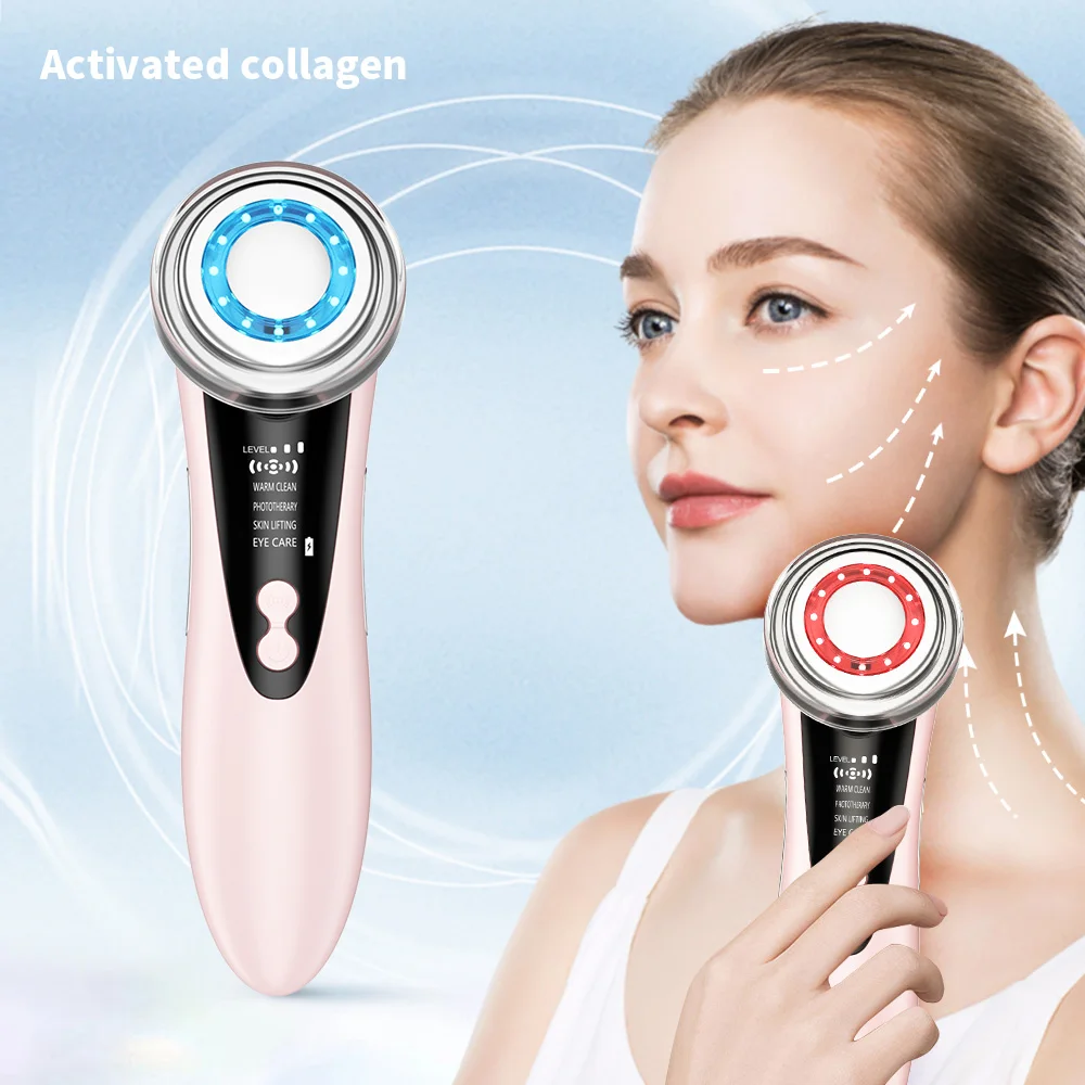 4 in 1 Facial Massager with Red & Blue Light Therapy - Image 3