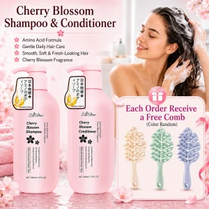 Cherry Blossom Shampoo and Conditioner Set for Smooth Silky Shine Repair to Dry/Damaged Hair
