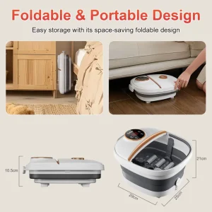 Collapsible Electric Foot Spa Massaging & Heat Soaker Tub with Remote Control - Thumbnail Image 6