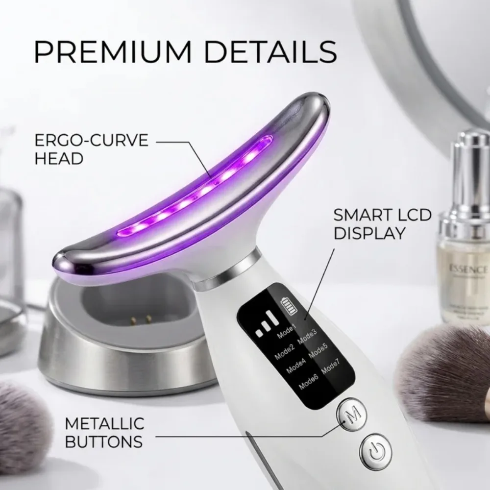 Neck & Face Lifting Massager with 7 Colors Light LED Photon Therapy - Image 4