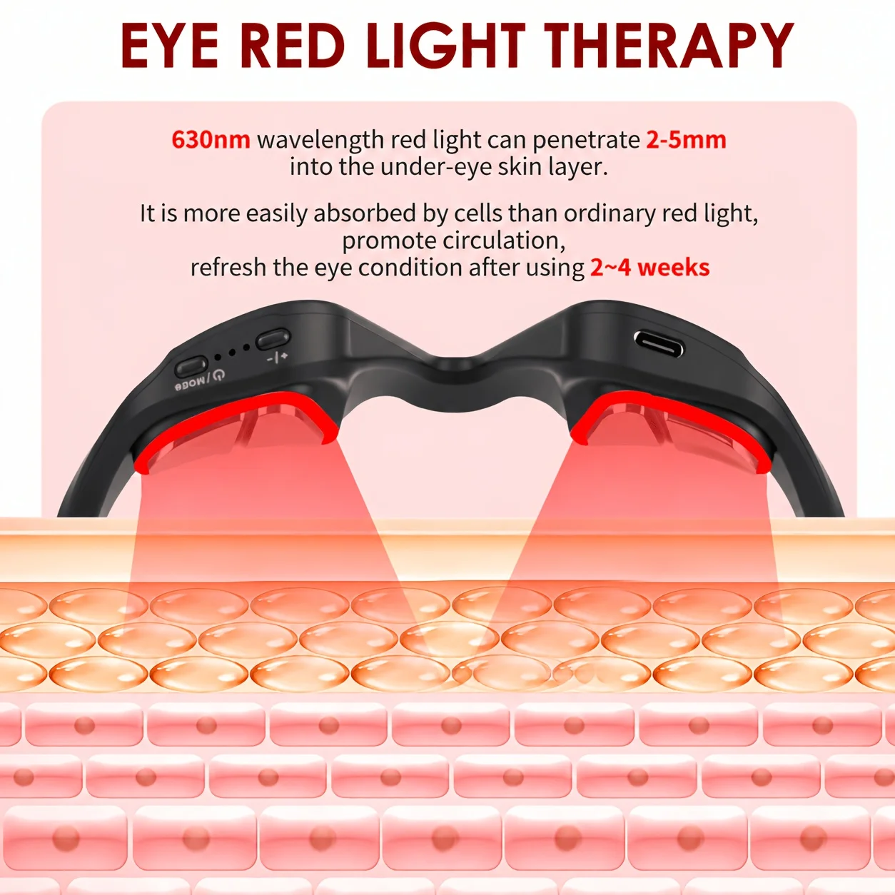 630nm Red Light Eye Massager Glasses - Image 2