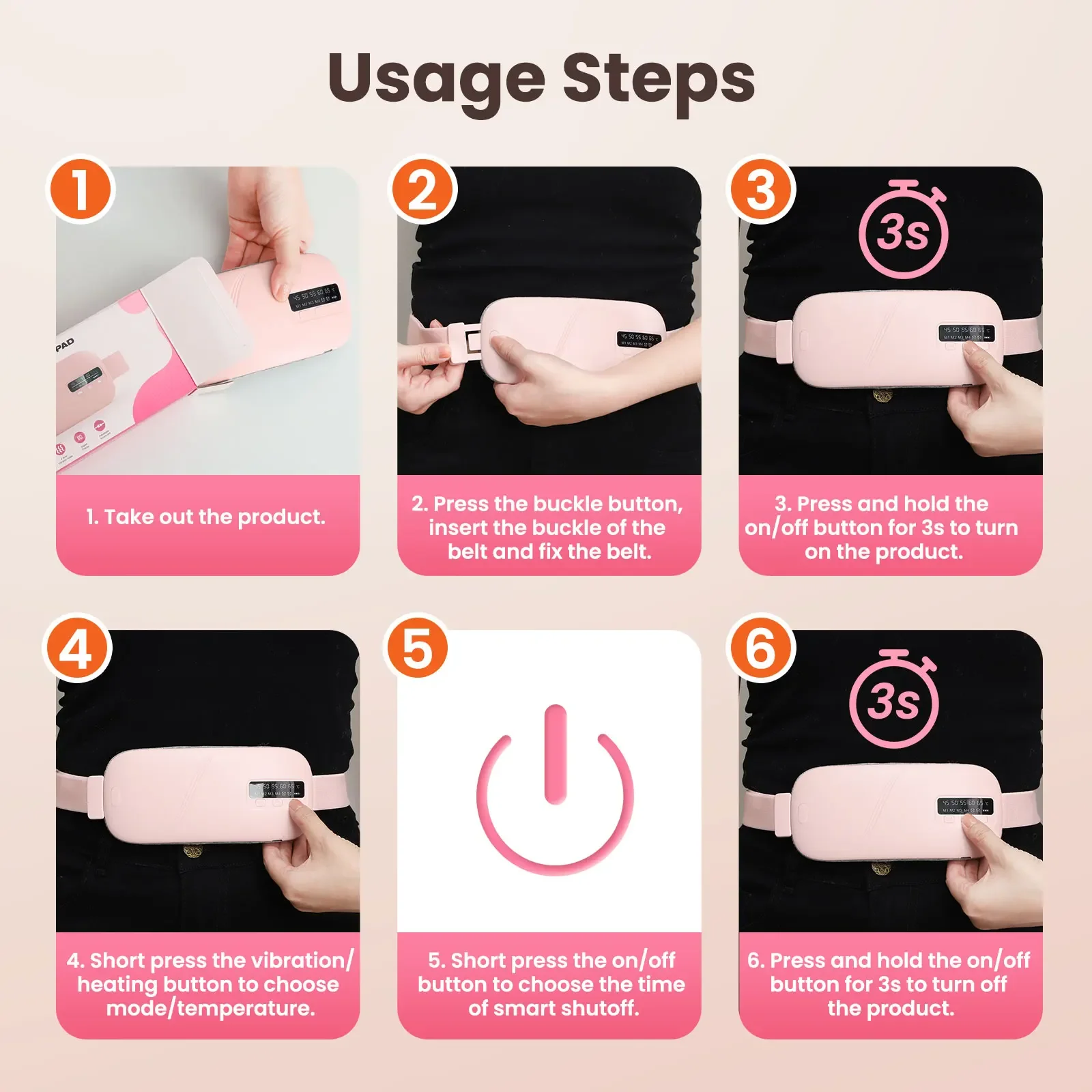 Cordless Heating/Massaging Pad for Waist & Belly - Image 7