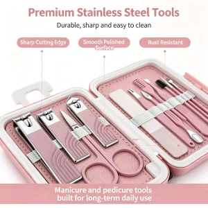 12 Pcs Manicure Set Stainless Steel Nail Clipper Kit - Thumbnail Image 4
